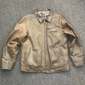 Gap Kids Lined Brown Leather Jacket XXL(14-16)